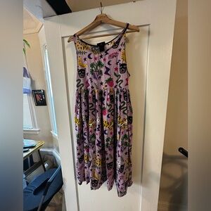 Nooworks Dress, Lavender with Multicolor Patterns